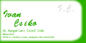 ivan csiko business card